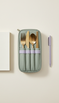 Set de cubiertos reutilizables en estuche compacto